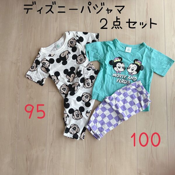 ディズニー 半袖パジャマ 2点セット 95 100cm ベビー キッズ おまとめ売り パジャマ セットアップ 上下セット