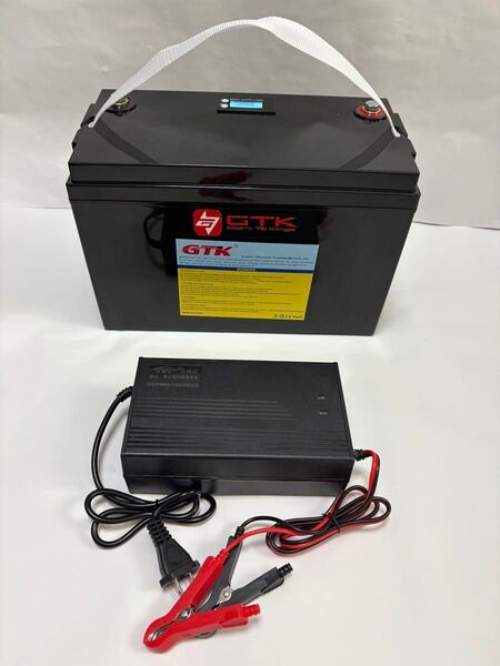 GTK製 【24V 80Ah】 リチウムイオンバッテリー リン酸鉄 LiFePo4 電圧計・残量計 10A充電器
