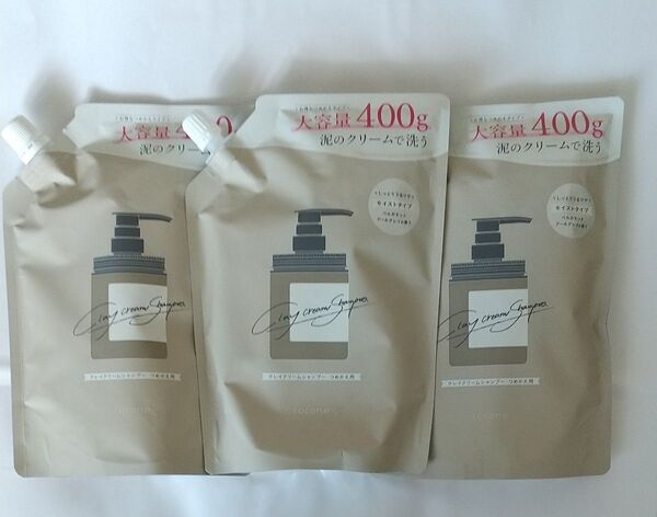 cocone クレイクリームシャンプー スムース 詰め替え 400g×3個