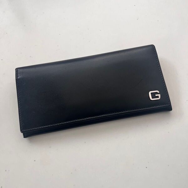 GUCCI グッチ 二つ折り 長財布 レザー ブラック 黒 ロゴ G レザー 札入れ