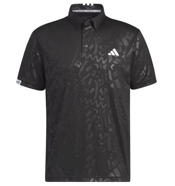 【adidas GOLF/アディダス】吸汗速乾半袖ボタンダウンポロシャツ ・M・黒ブラック(未使用・未着用品)