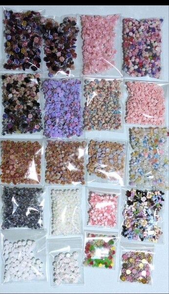ネイル デコパーツ 大量まとめ売り 花 レジン ハンドメイド 素材 材料
