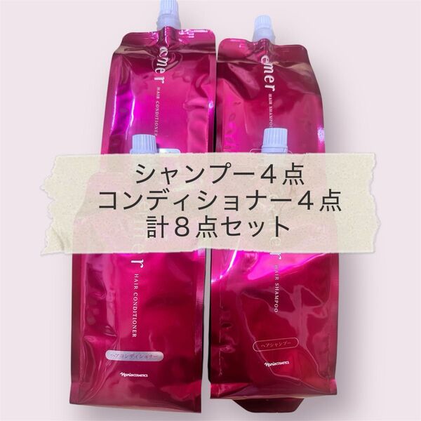 ナリス化粧品「エクメールヘアシャンプー&ヘアコンディショナー各4点セット」