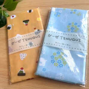 新品 日本製 手ぬぐい ②枚セット動物 うさぎ おにぎり はな柄 総柄 日本風 プレゼント用人気
