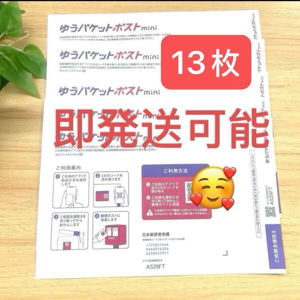新品 即発送可能 ゆうパケットポストmini 専用封筒 13枚セット ゆうパケットポストミニ