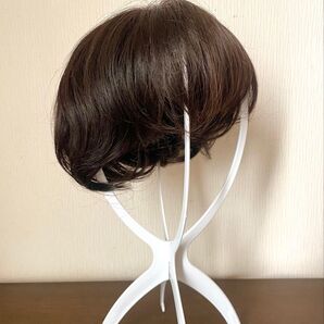 ウィッグ ショート ヘアーピース レディースアデランス オーダーメイド 部分かつら ダークブラウン 高品質 医療用 おしゃれ