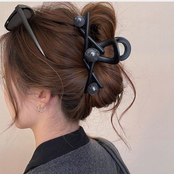 新作 ボール クロス ヘアクリップ ヘアアクセサリー バンスクリップ 髪留め 髪飾り