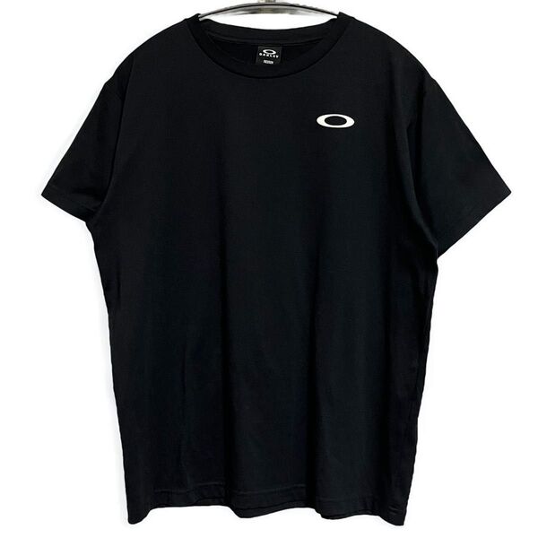 OAKLEY Tシャツ Mサイズ 黒 でかロゴバックプリント 吸水速乾素材