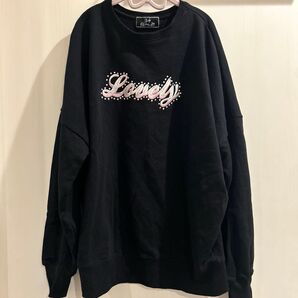 rady ストーン付き トレーナー ブラック フリーサイズ