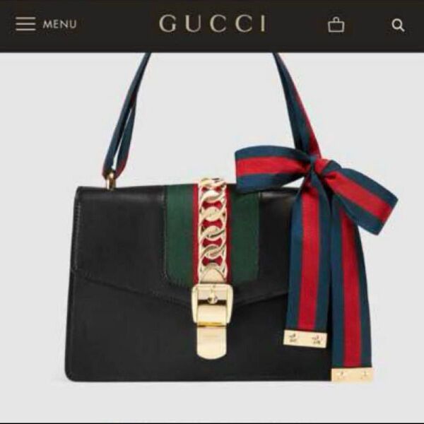 最終値下【美品】GUCCI グッチ シルヴィ ショルダーバッグ ハンドバッグ シェリーライン ブラック レザー 肩掛け