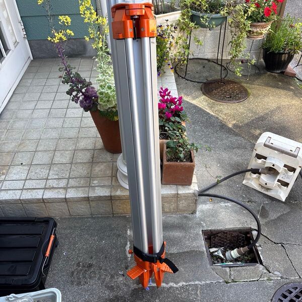 測量機器三脚 アルミ オレンジ
