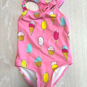 女の子 水着 ピンク アイス柄 92