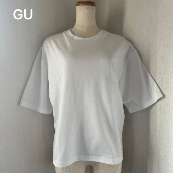 GUジーユー ボックスシルエット 半袖 Tシャツ 白