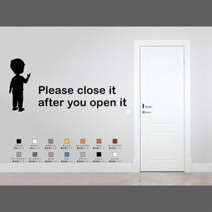 キュートな「あけたらキチンとしめてね」サインステッカー 開放厳禁 トイレトレーニング 節電 猫脱走防止 シール マナー 賃貸可