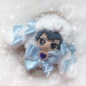 【ぬい服】ちびぐるみ*ホワイトうさぎ水色