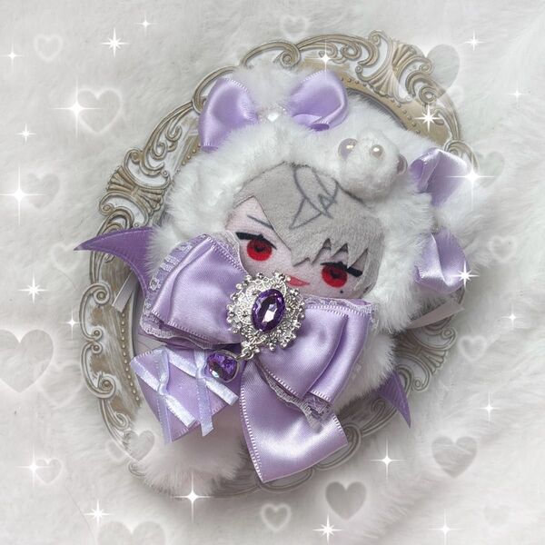 ぬい服 10cm ねこ 紫 にじぱぺっと