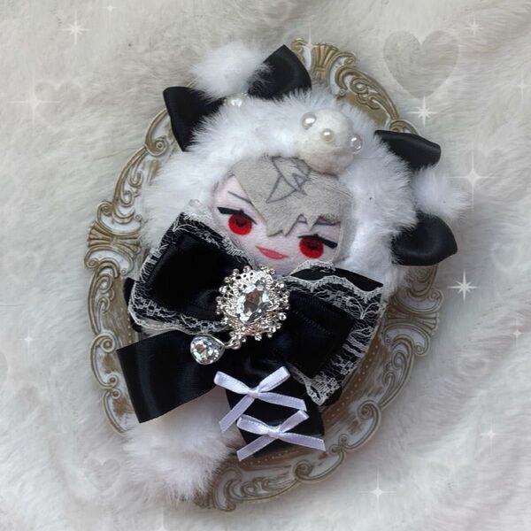 即日発送 ぬい服 10cm ねこ にじぱぺっと 黒