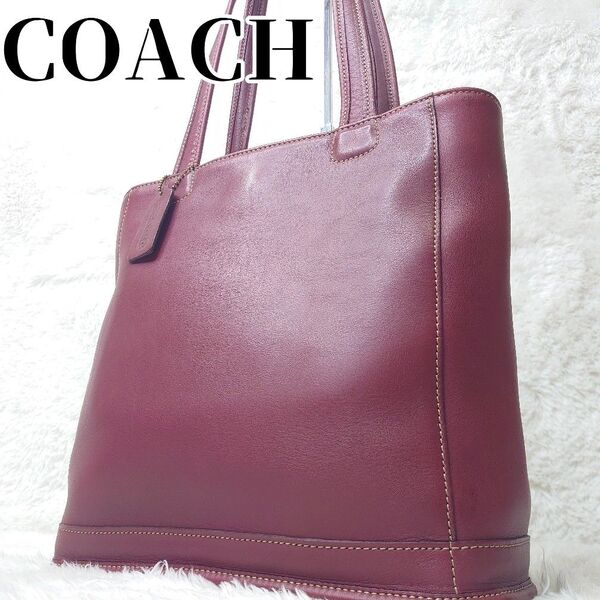 OLD COACH オールドコーチ トートバッグ ワインレッド グラブタンレザー 9305 肩掛け