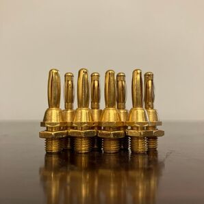 バナナプラグ スピーカー 8個 手作り特注品 金