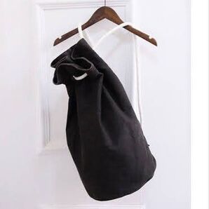 キャンバス地ダッフルバッグ ショルダーバッグ ブラック