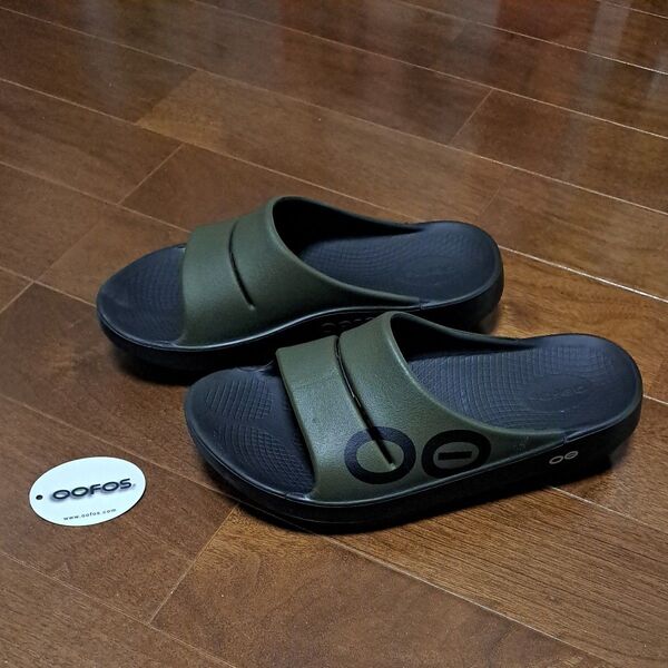 OOFOS ウーフォス OOahh Sport Flex Slide サンダル M8 グリーン