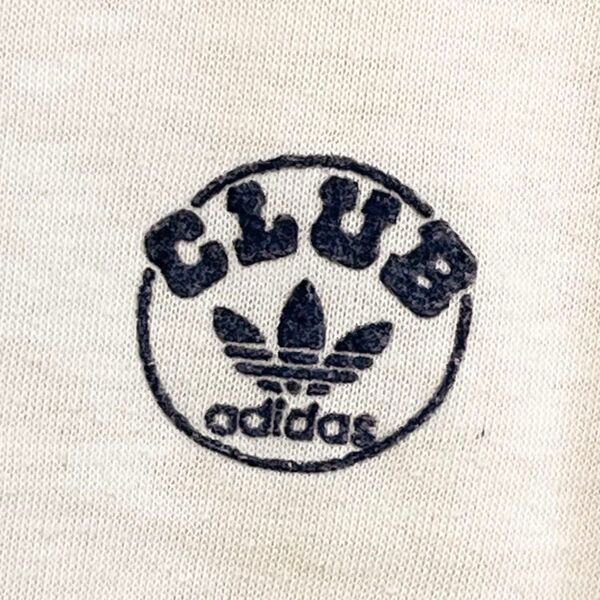 CLUB adidas クラブアディダス 80s フェード オールド 古着 ヴィンテージ Tシャツ Lサイズ アイボリー