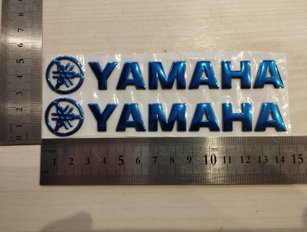 YAMAHAステッカー 2枚セット 青 バイクステッカー 立体ステッカー ヤマハ レーシングステッカー motoGP