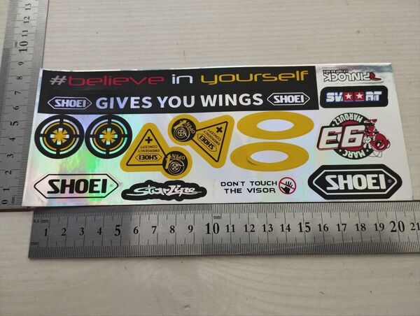 バイクステッカー 1シート分 レーシングステッカー motoGP ヘルメット SHOEI バイザーステッカー ホログラム