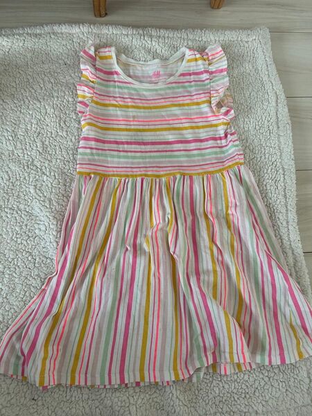 110cm程 H&M カラフルワンピース 女の子 夏服 即日発送