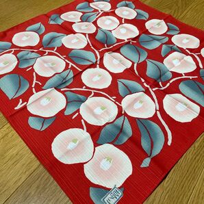 むす美 ふろしき チーフ 竹久夢二 つばき アカ 48cm 綿