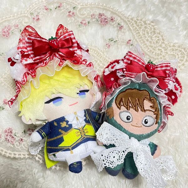 おまんじゅう にじぱぺ ほわぬい ヘッドドレス *いちご×ねこみみ*