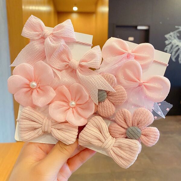 【10個セット】可愛い ヘアゴム お花 リボン ピンク