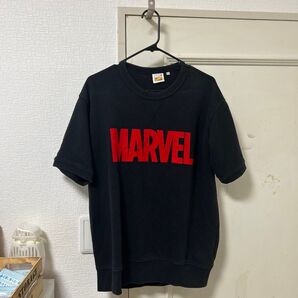 MARVEL 半袖スウェット ブラック×レッド