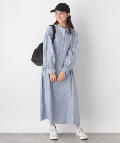 GLOBAL WORK お手入れらくらく アソート柄 シャツワンピース LONG