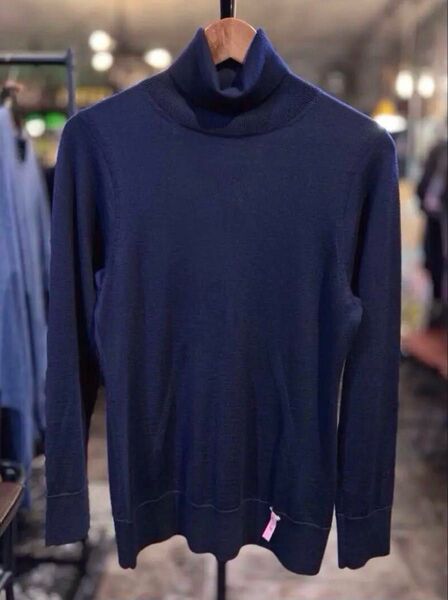 【新品同様】2013 Maison Martin Margiela マルタンマルジェラ 白タグ タートルネック ニット紺sizeS