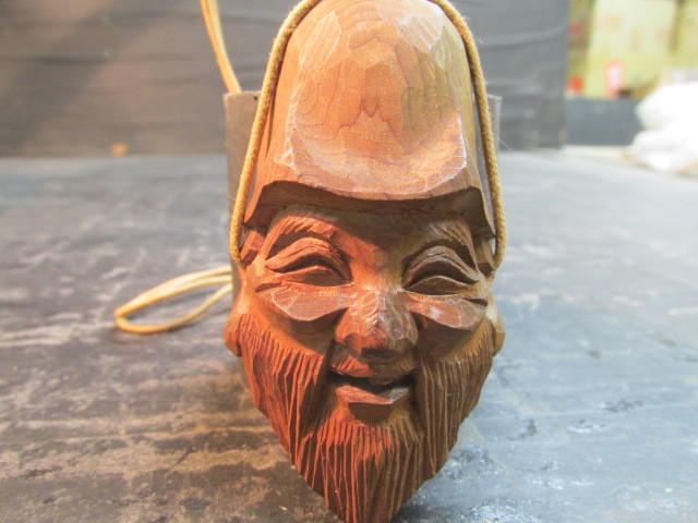 Colgante tallado a mano de Bishu Hinoki Fukurokuju, colgante antiguo, caja de madera, Hecho a mano, Accesorios (para mujeres), collar, colgante, gargantilla