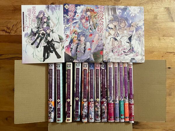 「悪役令嬢は溺愛ルートに入りました!? 」小説8冊+コミック5冊 計13冊セット アニメエイト特典3個付き