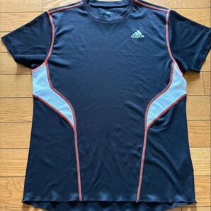 ◆adidas メッシュ素材の半袖Tシャツ M◆ブラック