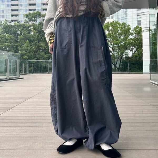 BEAMS BOY × maturely ビームスボーイ マチュアリー パラシュート イージーパンツ ブラック サイズ1