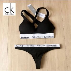 カルバンクライン ブラ ショーツ Tバック セット XS レディース 女性 下着 スポーツブラ Calvin Klein