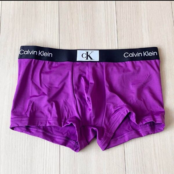 Calvin Klein カルバンクライン 下着 S マイクロファイバー ローライズストレッチ ボクサーパンツ メンズ パープル