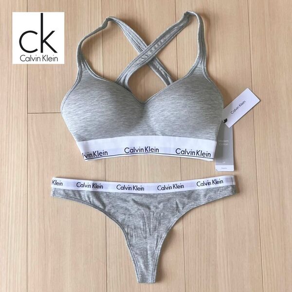 カルバンクライン 下着 ブラショーツセット Tバック M レディース スポーツブラ Calvin Klein リフトアップブラ