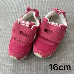 【美品】コンバース ベビーロードスター 16.0cm ピンク 運動靴