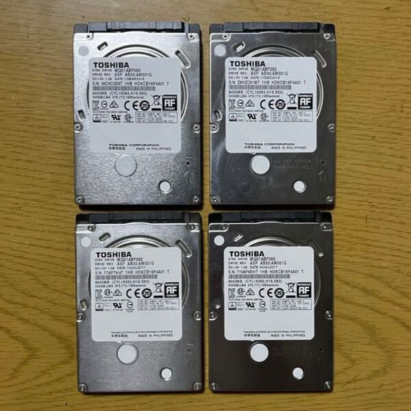【ジャンク】2.5インチHDD 500GB 注意判定4個 2TB分