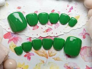  prompt decision * single color gel artificial nails *peti12 pieces set green 