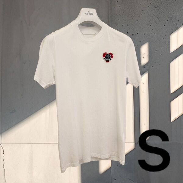新品●MONCLER● Tシャツ ホワイト 半袖 S カットソー 半袖Tシャツ 白
