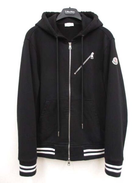 美品 MONCLER モンクレール 22AW ZIP UP CARDIGAN S ジップアップカーディガン ロゴワッペン パーカー