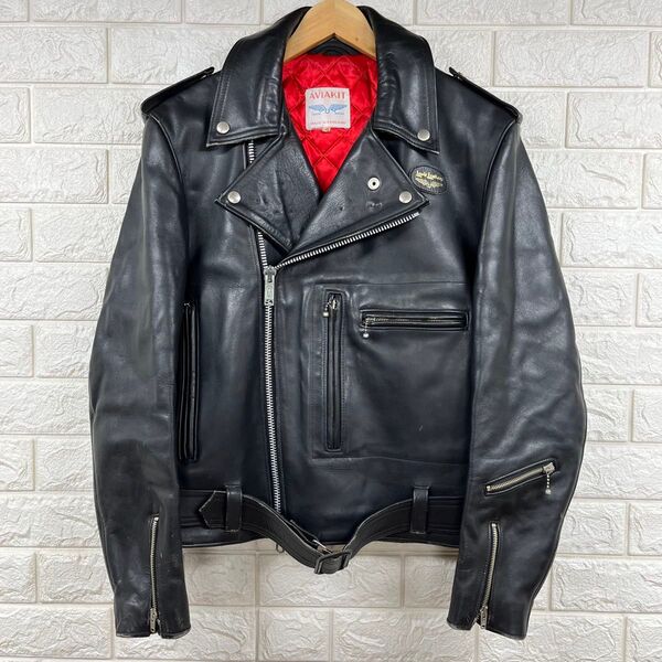 70s lewis leathers BRONX ルイスレザー ブロンクス ダブルライダースジャケット 革ジャン ロンジャン 38