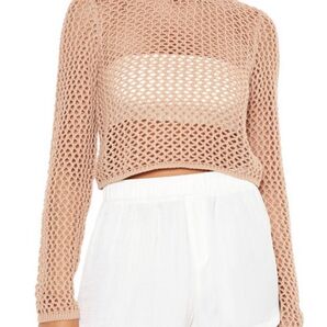 FOREVER 21フォーエバー トゥエンティーワンクロップドメッシュニットプルオーバーMサイズ