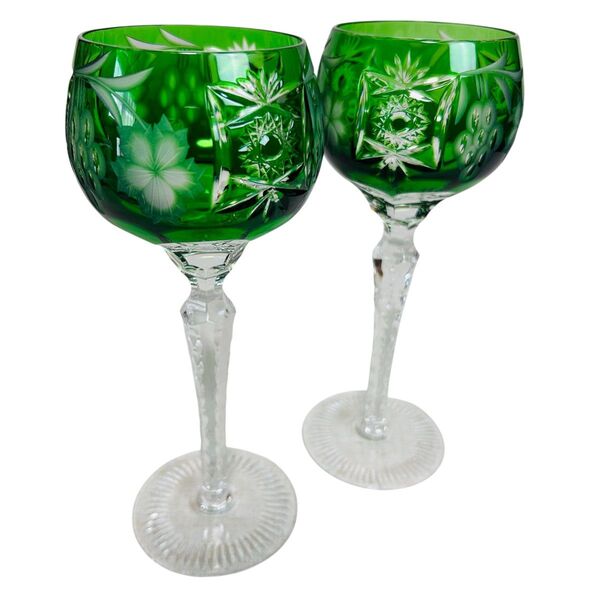 【美品】KAMEI GLASS ワイングラス CRYSTAL DONAU 切子 クリスタルガラス